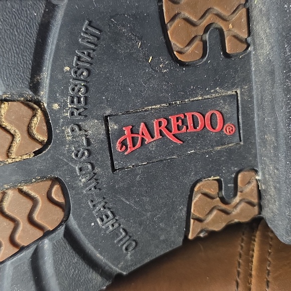 Laredo Mens(7.5D)Leather Waterproof Western Style Pull On Work Boots-Tan Distre - Picture 6 of 13